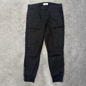 Level 99 Pants Womens 29 Black Cargo Jogger Pockets Zip Ankle Stretch SC2F57